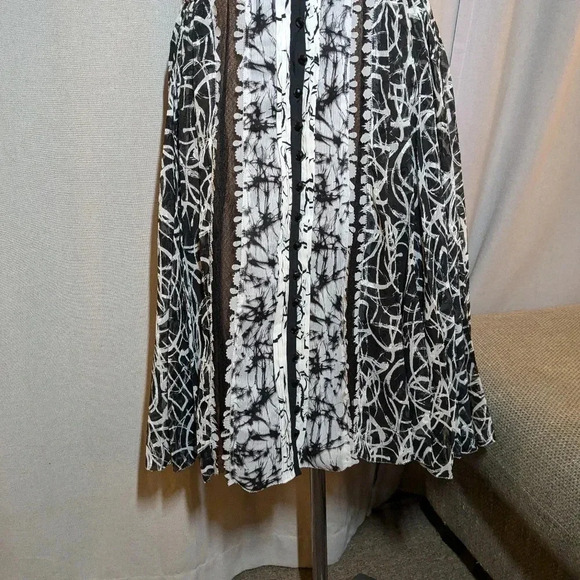 Byron Lars Lace Strapless Dress Black Midi Size 6 White - Picture 6 of 14